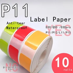 P11 label tape 15*30 colorful P11 Adhesive Lable Paper Suit for P15  P11 P12 Label tape     D30 Thermal Label