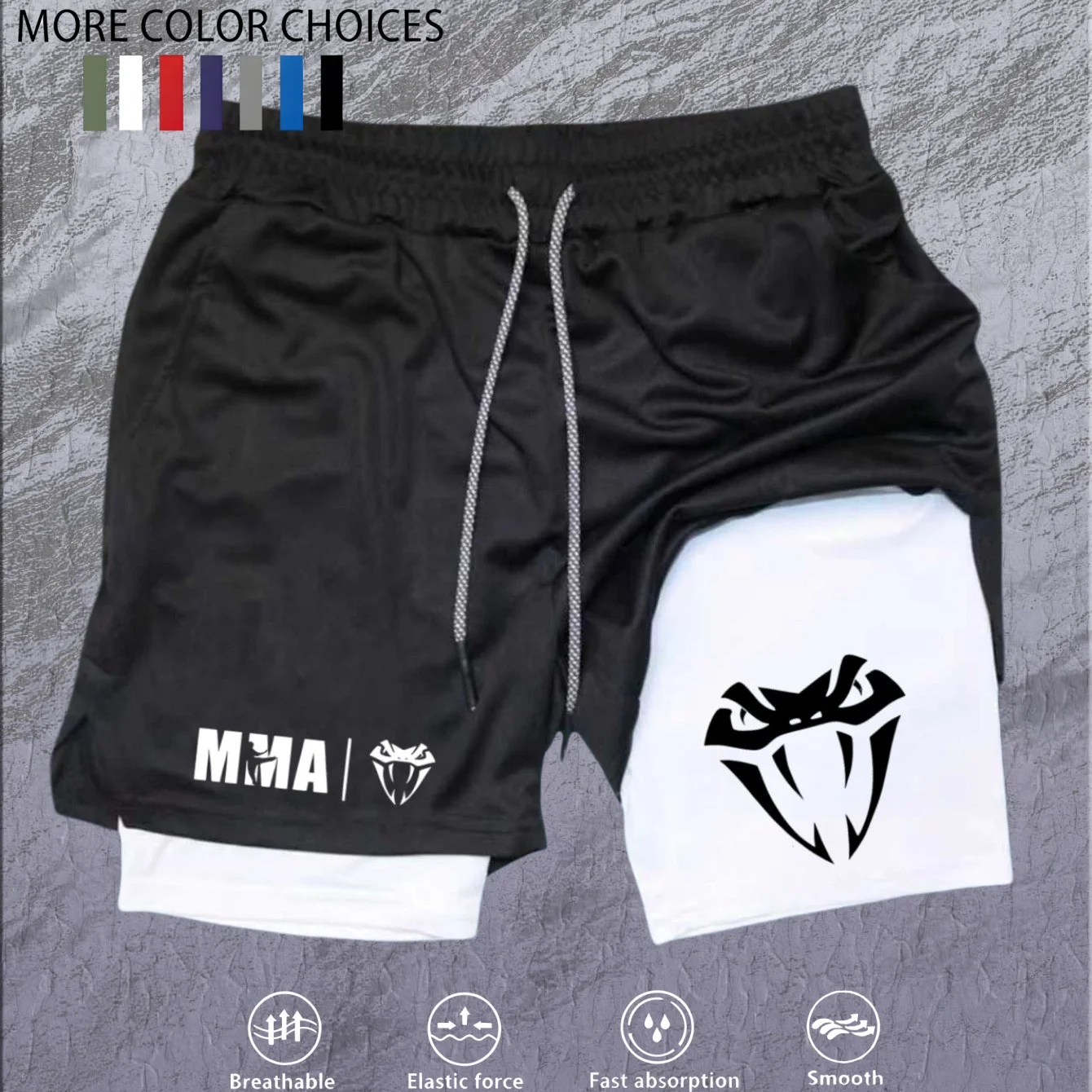 

Men's Two-in-one Sports Shorts Breathable Casual Quick-drying Double-layer Shorts Summer Running Sportswear Bottoms M-3XL