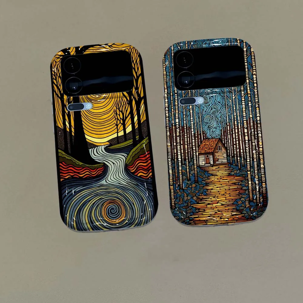 

Woodcut Wind Moon Art For Xiaomi Mi 17 15 14 14T 15T 13T 12T 12 11i 11X 11 Pro Lite Ultra NE Max Wave Oil Phone Case