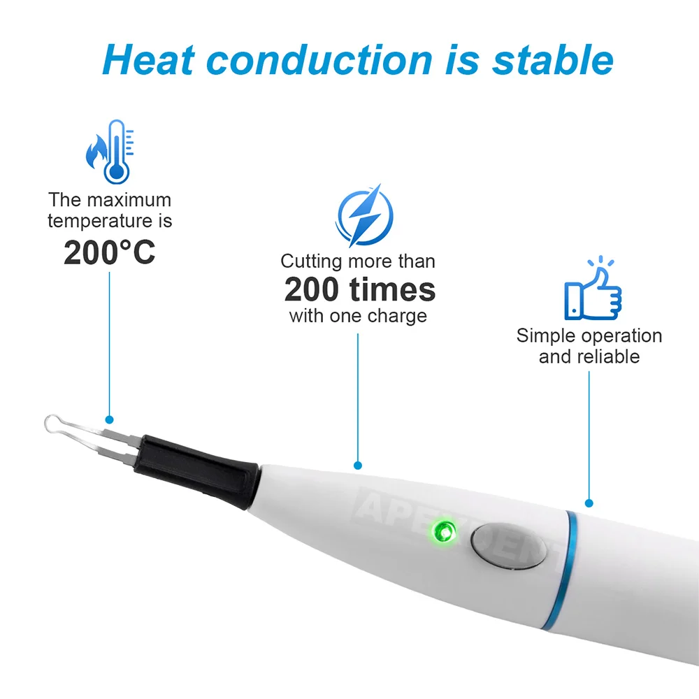 Dental Gutta Percha Wireless Heating Pen With 4Tips Endo Obturation System Tooth Gum Cutter Dentistry Lab Instruments