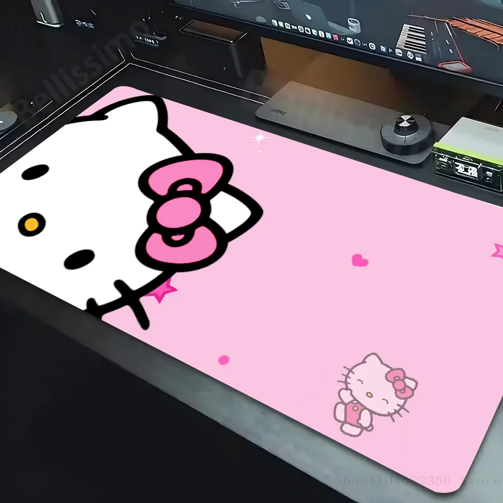 H-Hellos Cat K-Kitty Mousepad Non-slip Suitable For Office Computers Laptops E-sports Game Desk Mats XXL Keyboard