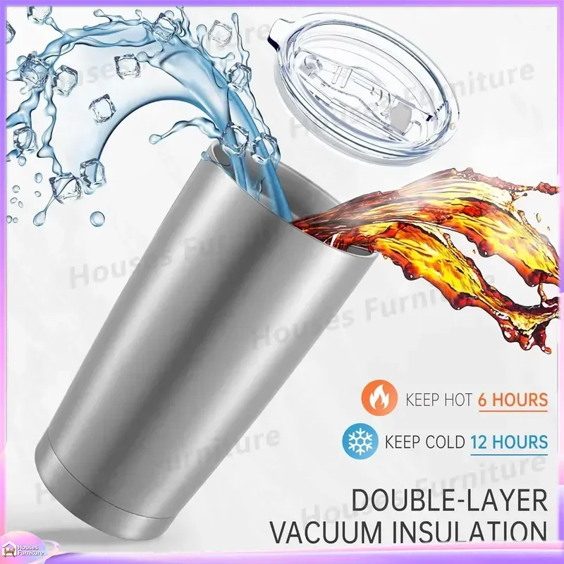 20oz Stainless Steel Tumbler Double Wall Vacuum Insulated Coffee Cup with Lid Classic Powder Coated Travel Mug for Hot Cold
