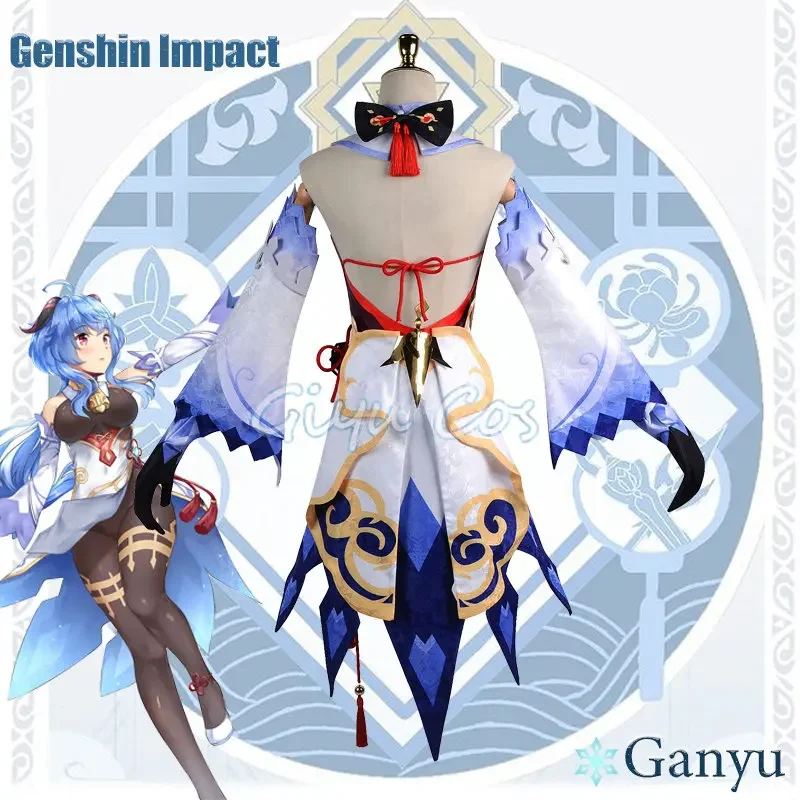 Ganyu przebranie na karnawał Genshin Impact dla dorosłych karnawałowy mundur Anime impreza z okazji Halloween kostiumy dla kobiet