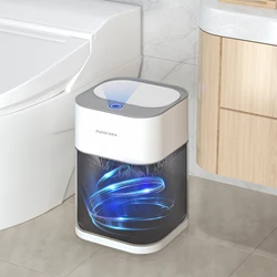 14L Smart Sensor Bathroom Trash Can Automatic Adsorption Electronic Trash Can White Touchless Garbage Bin for Kitchen Bedroom