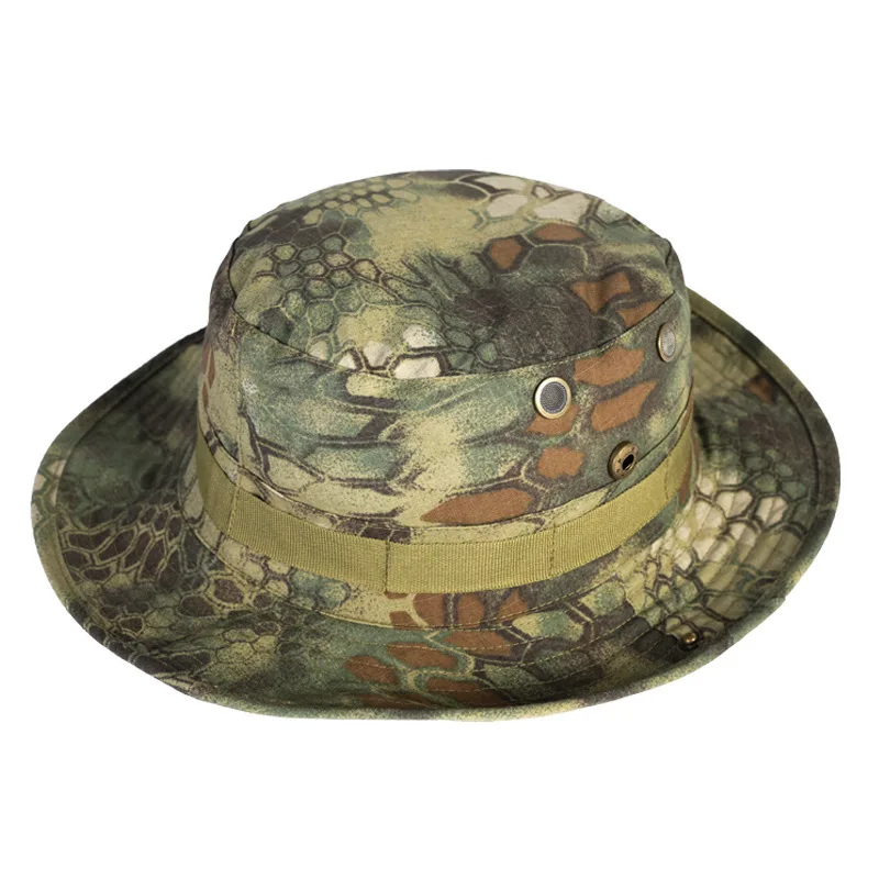 Snake Camouflage Hat Men's Summer Mountaineering Shade Bucket Hat Sports Outdoor Cycling Sun Hat