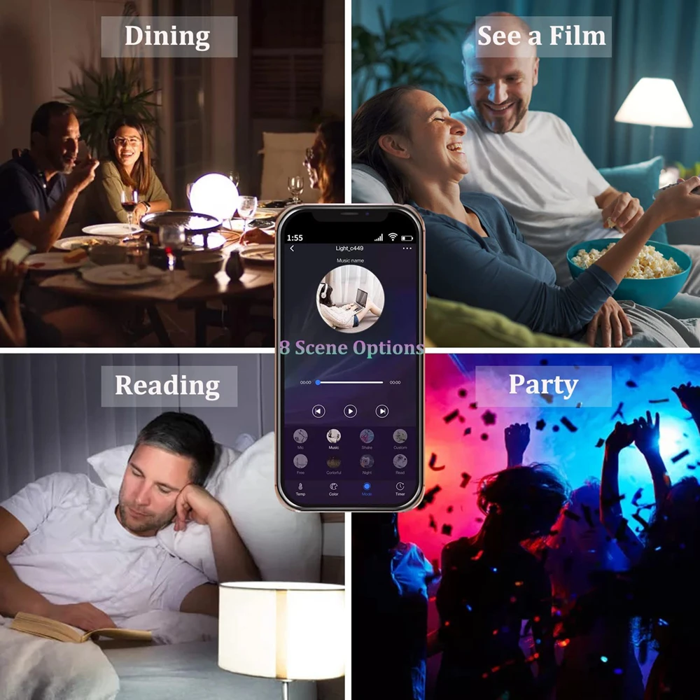 HomeKit Lampu LED Pintar Bohlam E14 WiFi RGB + CW Lampu Lilin Dimmable Warna-warni Cozylife Kontrol Aplikasi Bekerja dengan Alexa Google Siri