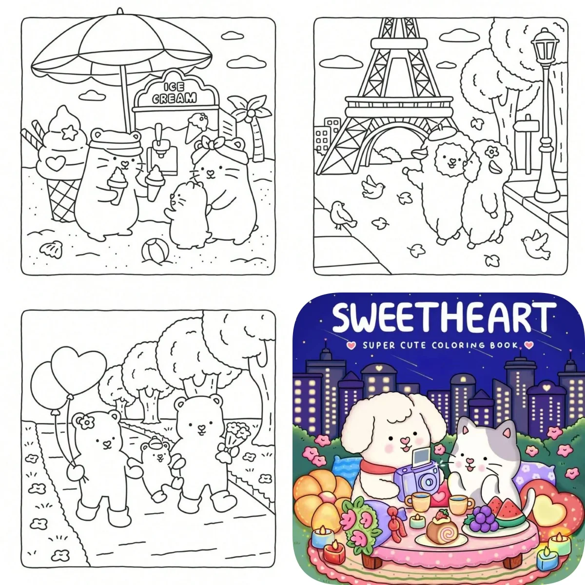 Un bel libro da colorare con scene accoglienti di animali domestici, piante e animali che raccolgono: ottimo per rilassarsi da solo.