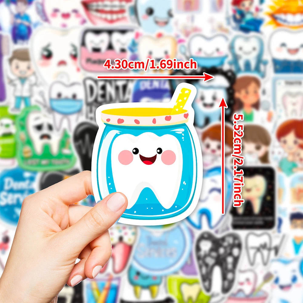 10/30/50pcs Kawaii Dentist Protect Teeth Cartoon Stickers Cute Brush Tooth Sticker DIY Phone Stationery Luggage Decals Kids Toy