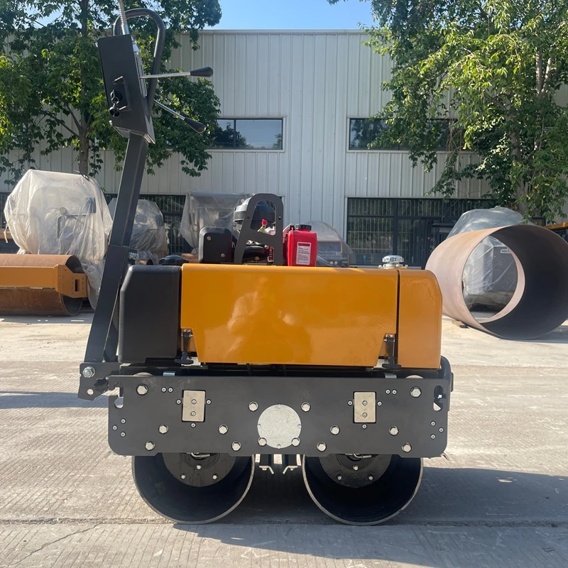 0.6 Ton Road Rollers Manufacturer Mini Asphalt 0.5 Ton Vibratory Walk Behind Double DrumEngine Roller