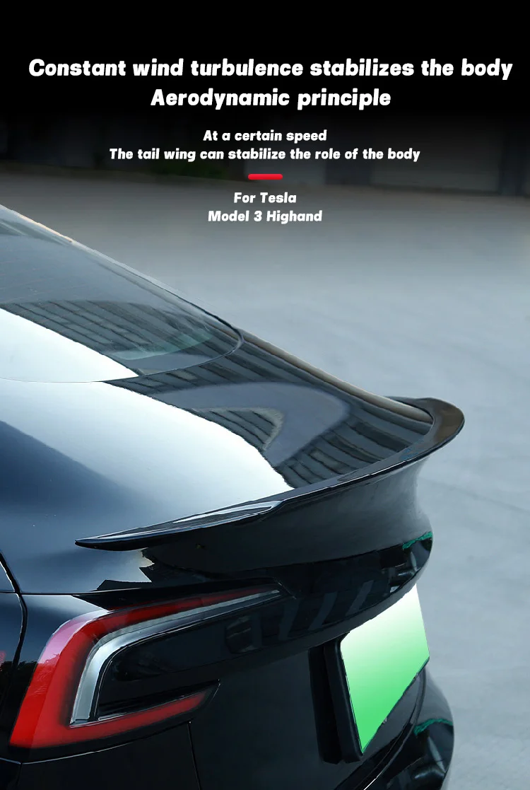 HEENVN Spoiler for Tesla Model 3 Highland 2026-2024 Car ABS Carbon Pattern Trunk Tail Wing Original High-performance Accessories