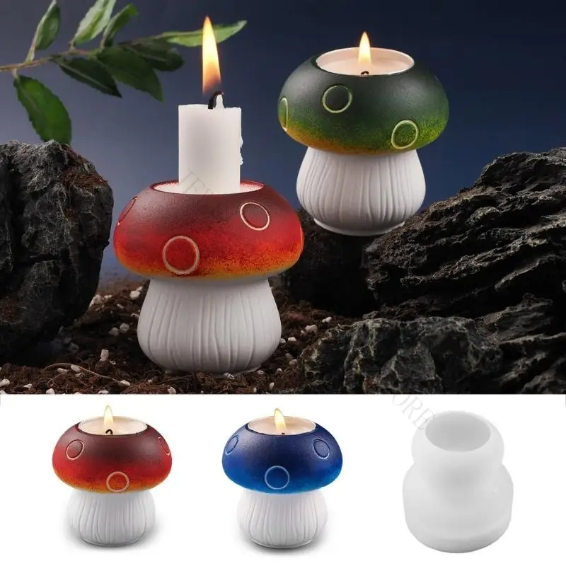 R7UF Accessories Molds Holder Mold Mushroom Bracket Mold Silicone Texture Suitable for Candlestick