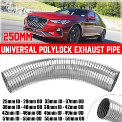 Tubo de escape Universal Flexible de polibloqueo, manguera de ventilación de reparación rápida, tubos de humo de acero inoxidable DIY, 250mm