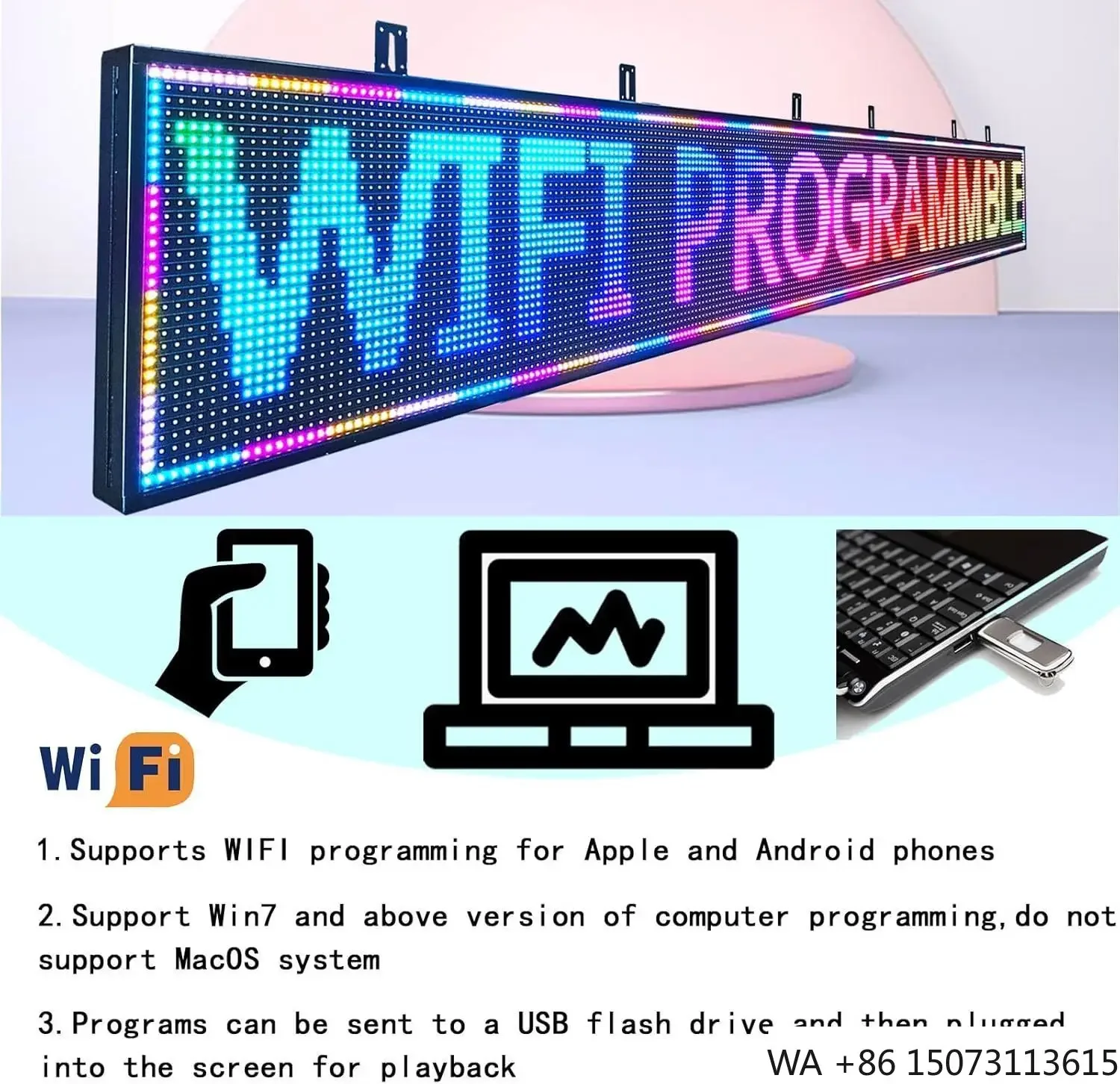 

Wireless Control LED Advertising Screen Hot Selling Scrolling Subtitle Electronic Display