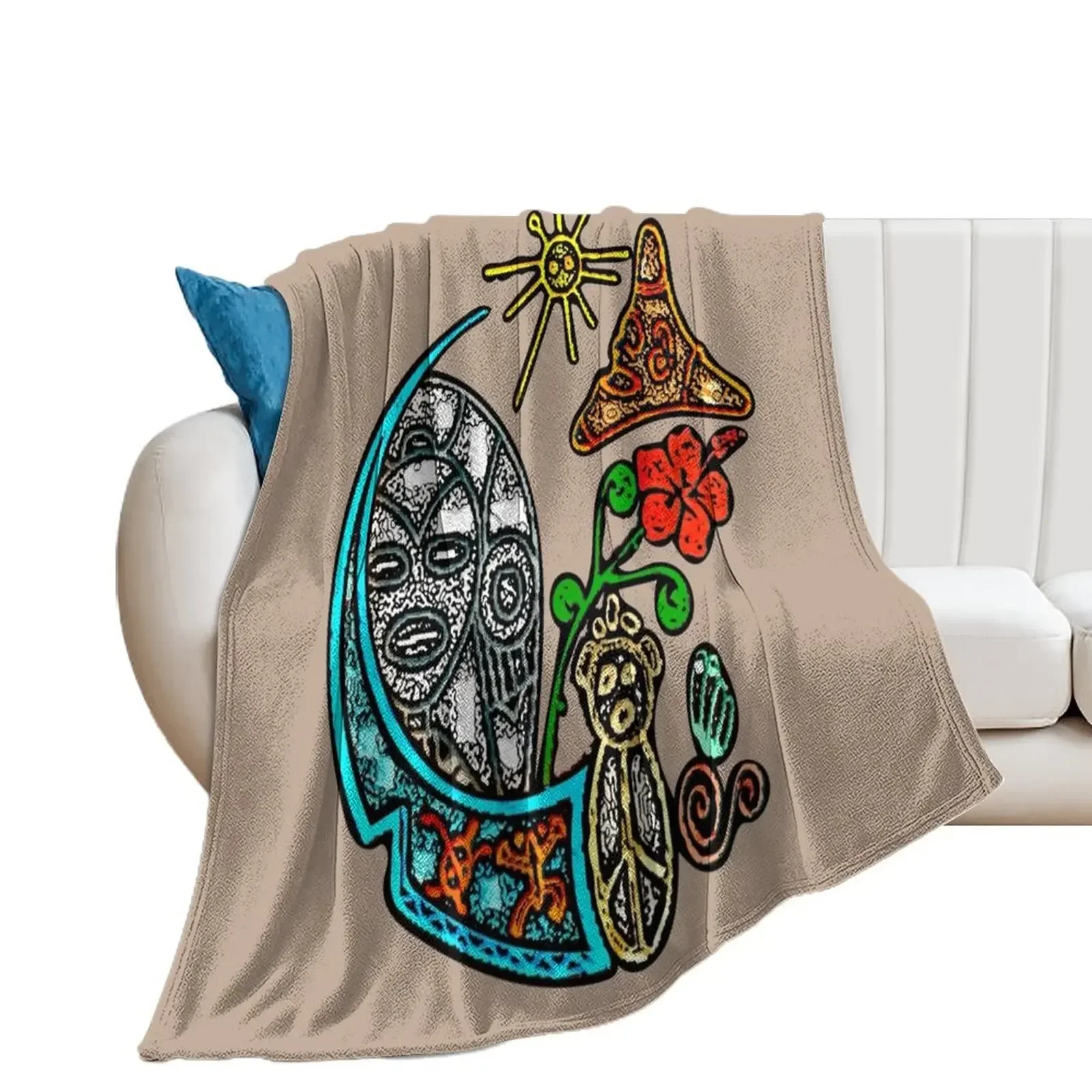 Atabey Goddess Taino Symbols Puerto Rico Throw Blanket Bed Blankets For Sofas Bed Fashionable Blankets