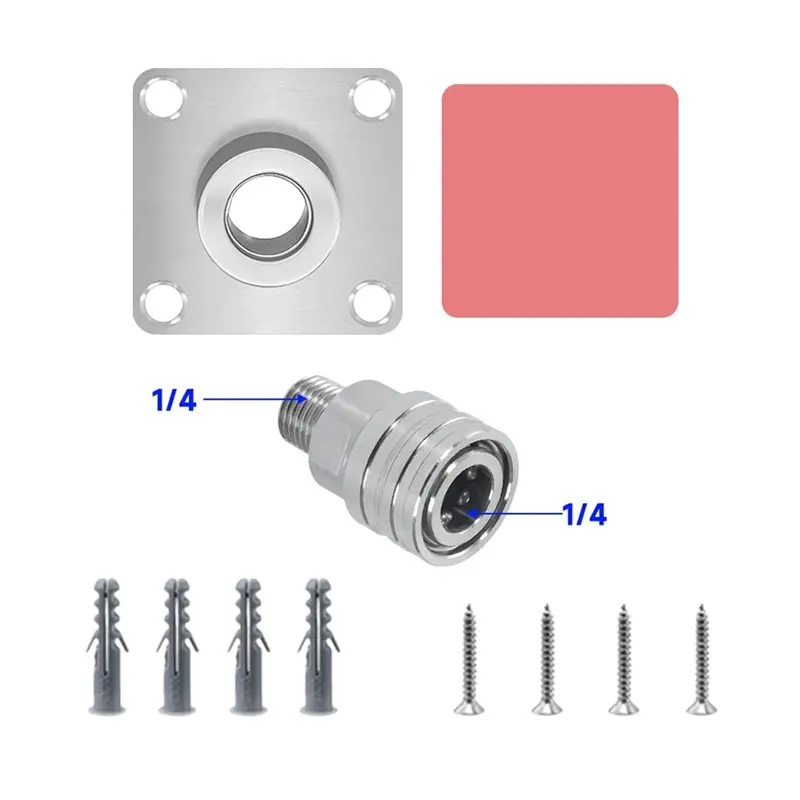 [NEW!AA73】 Stainless Steel Foam Cannon Wall Mount With 2 Pack Foam Cannon Holders, 1/4