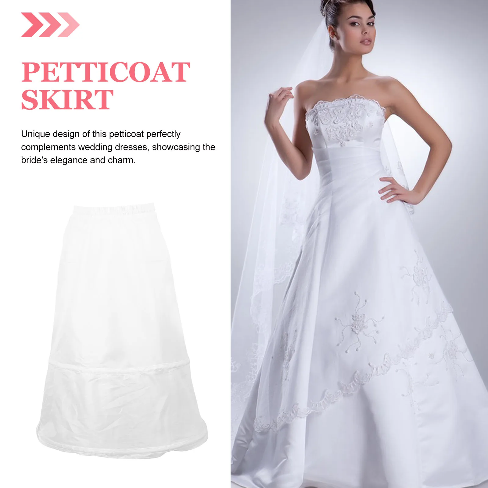 

White Petticoat Undergarments Short Underskirt Wedding Dress Bustle Petticoat Skirt Women Girls Cosplay Long Bride