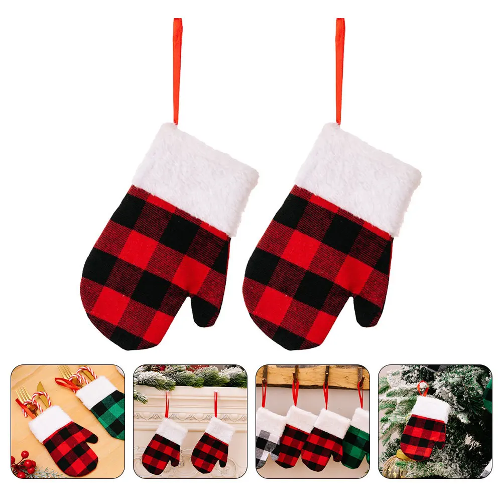 

2pcs Christmas Glove Pendant Vintage Christmas Decor Hanging Ornament For Xmas Tree Party Home Garden Decoration Xmas Tree