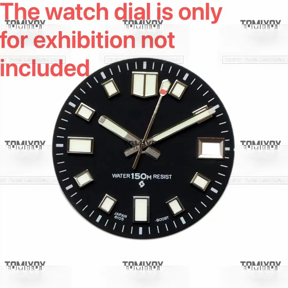 Abalone Brushed SKX6105 Stainless Steel Watch Hand Japan C3 Super Green Luminous Fit For NH35 NH36 Automatic Movement Watch