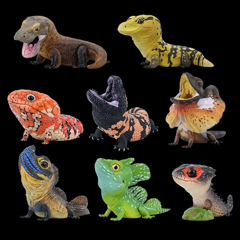 Original 9 cm Eine Reihe Von Lachen Und Wachsen Fett Serie Eidechse Tier Anime Abbildung Modell Desktop Dekoration Sammeln Spielzeug