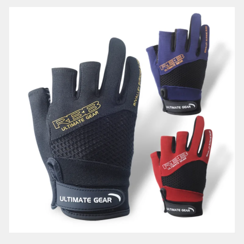

RBB Anti-slip Fishing Gloves Three Fingers Cut Supplies New Fishing Outdoor Sports Breathable Fishing Equipment