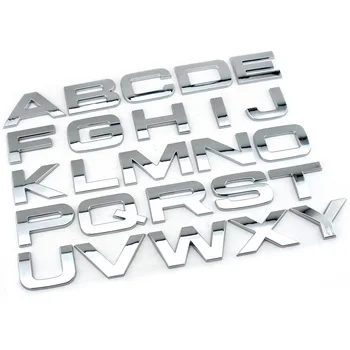 Bricolage 32mm de haut lettres 3d numéros logos de voiture célèbres avec noms emblèmes de véhicule décalcomanies chromées pour voitures RANGE ROVER OVERFINCH KAHN