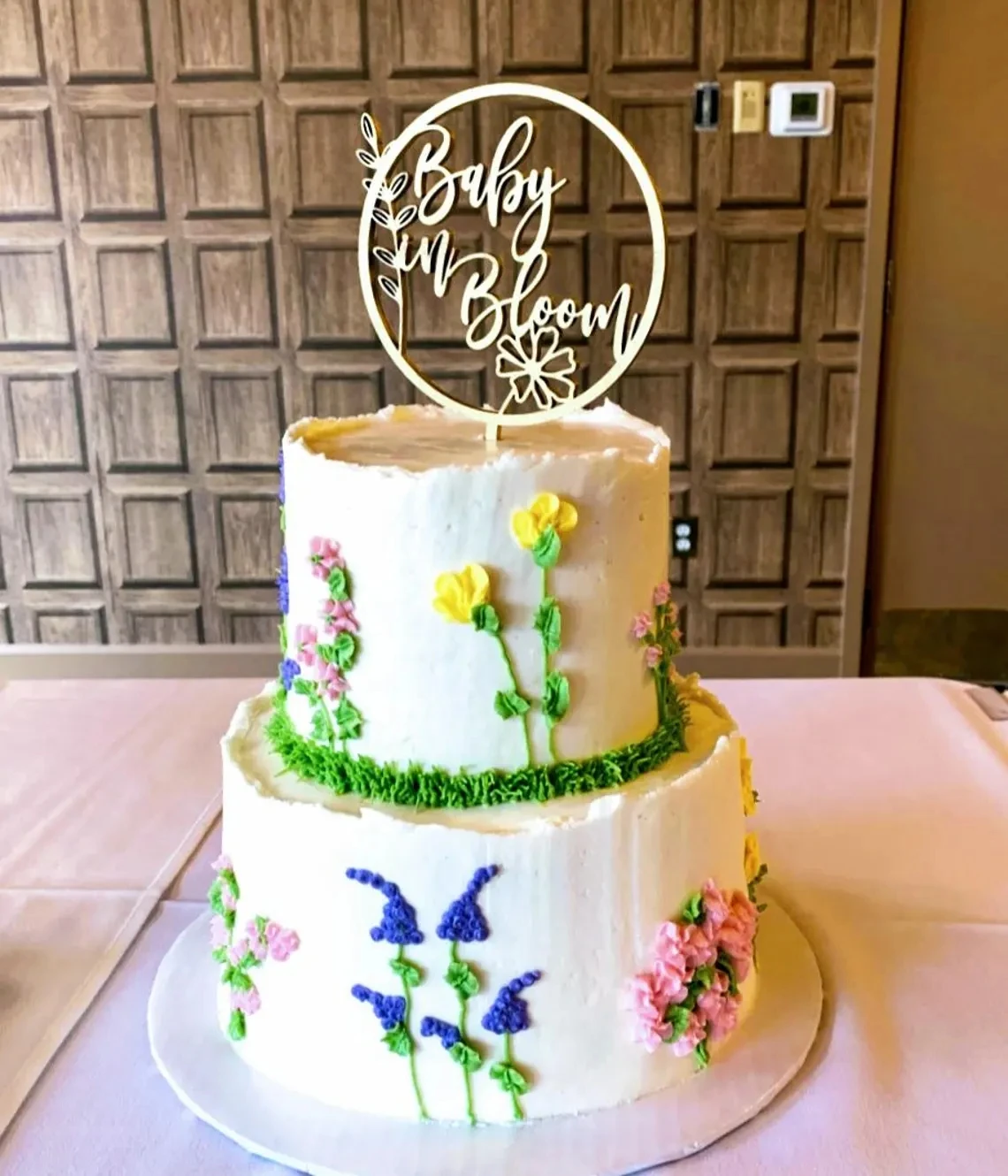 

Топпер для торта с цветком Baby in Bloom, знак для торта для детского душа, украшения для детского душа, украшения для определения пола, реквизит для фотосъемки