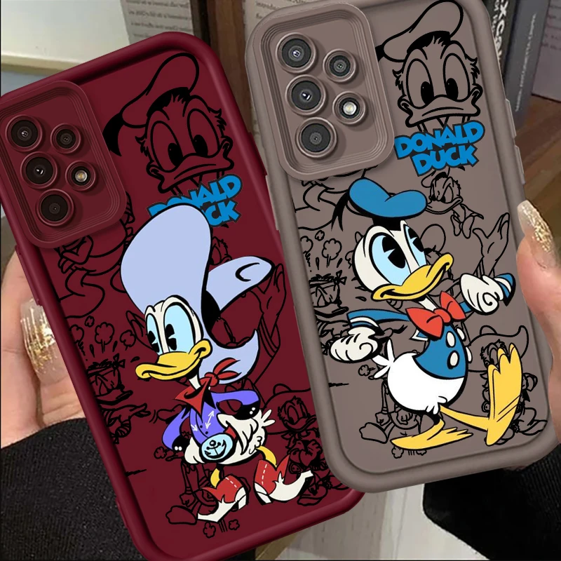 Disney Donald Duck Cool For Samsung A73 A71 A54 A53 A52 A51 A33 A32 A21S A14 A13 A12 A03 A04 A05 5G Eye Ladder TPU Phone Case