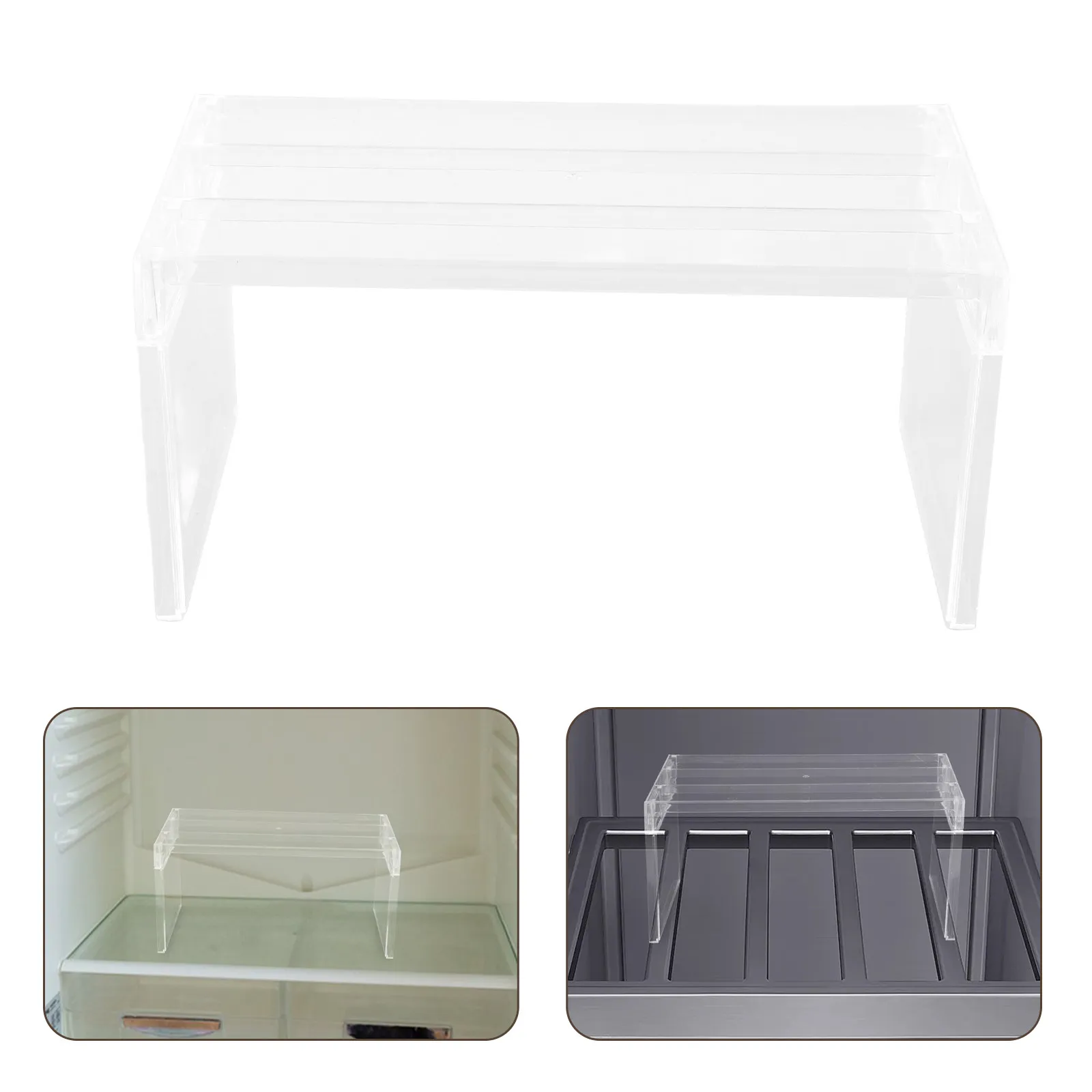 

Acrylic Freezer Partition Divider Shelf Separator for Refrigerator Organizer Fridge Storage Rack Kitchen Pantry Counter Table