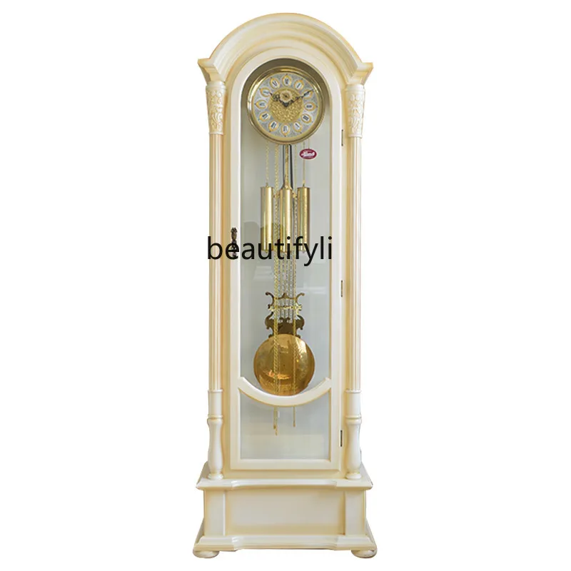 

German Helmler copper movement vertical clock solid wood floor clock living room mechanical luxury