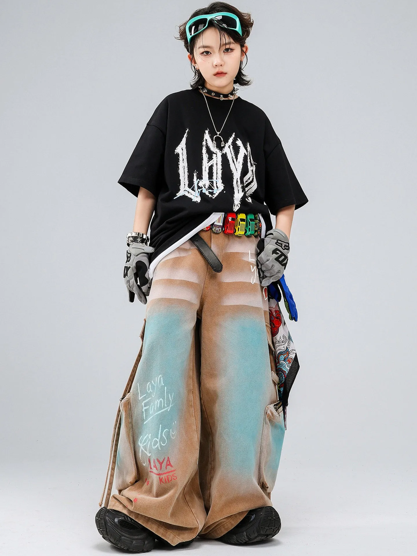 ボーイズヒップホップ服黒 Tシャツキッズファッションズボンだ - Street Fashion Boy のレビューと価格