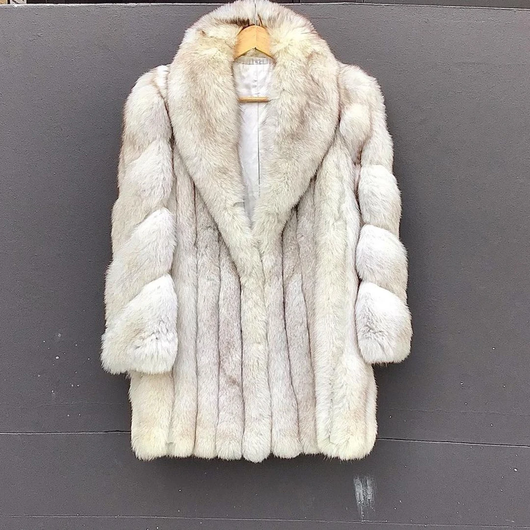 Luxus Männer Echt Fox Pelz Jacke Winter Revers Warme Dicke Fuchs Pelzmantel Mode Natürliche Echte Flauschigen Pelz Mantel