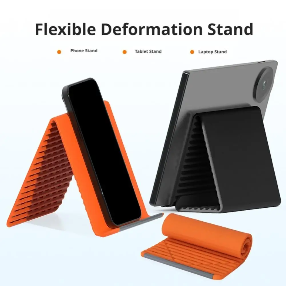Adjustable Multi-angle Silicone Phone Stand 2026 New Foldable Bendable Design Universal Desktop Holder For Phone Tablet Laptop