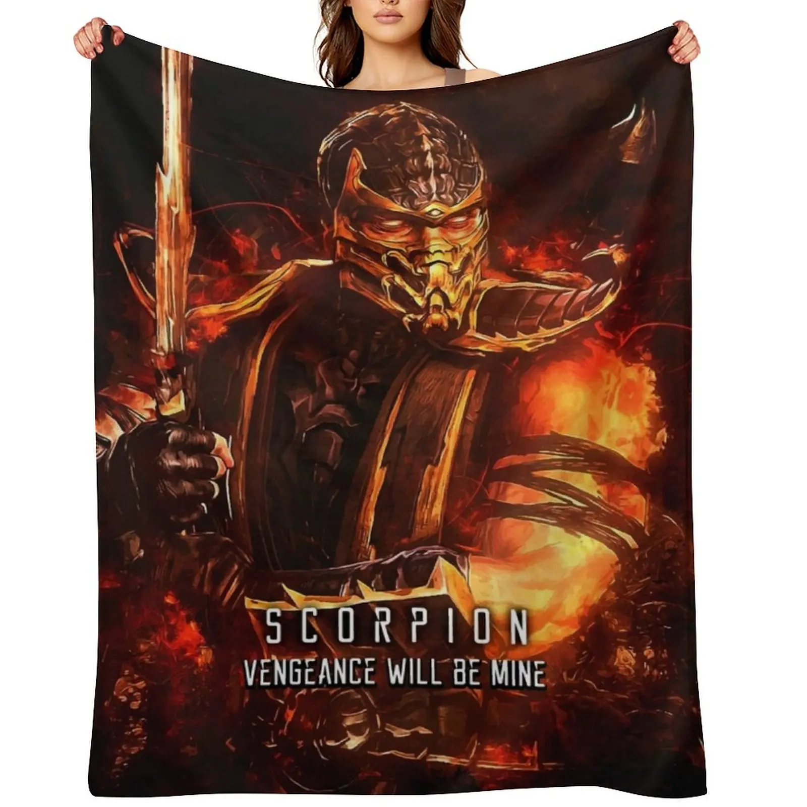 

Mortal Kombat Scorpion Throw Blanket Luxury Thicken Kid'S Sofa Soft Beds Blankets