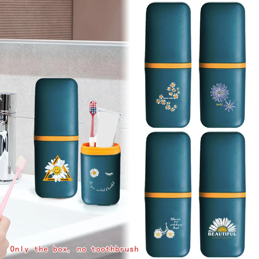 

Detachable Fall Prevention Mouthwash Cup Dustproof Large Capacity for Comb Shaver Travel Accessories Daisy Pattern