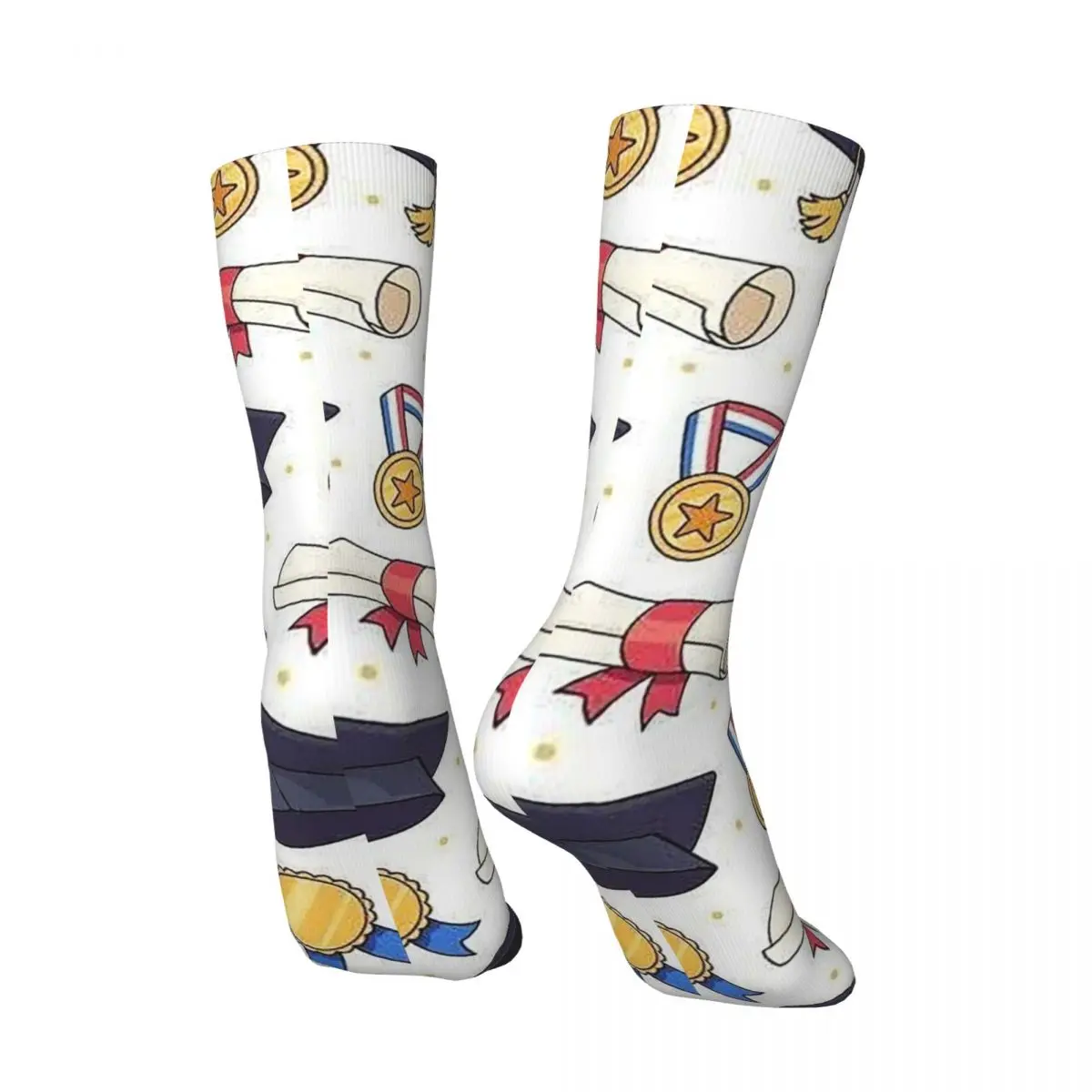 All Seasons Graduation Theme Element Socks Harajuku Crew Socks High Quality Stockings for Men Women Valentine's Day Gifts