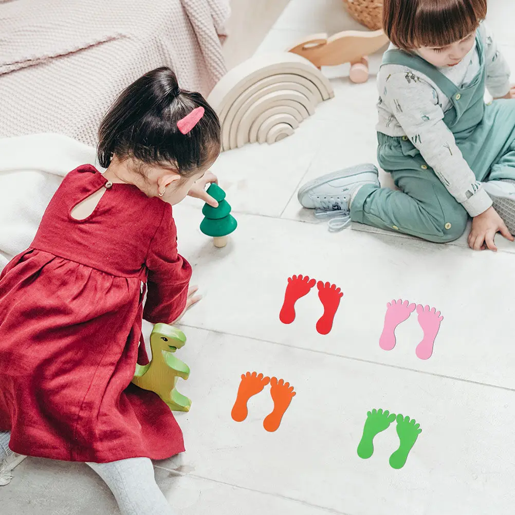 

12Pairs Footmark Stickers Safe Eco-Friendly PVC Foot Shape Stickers Non-Slip Waterproof for Bathrooms Kindergartens Pools Floors