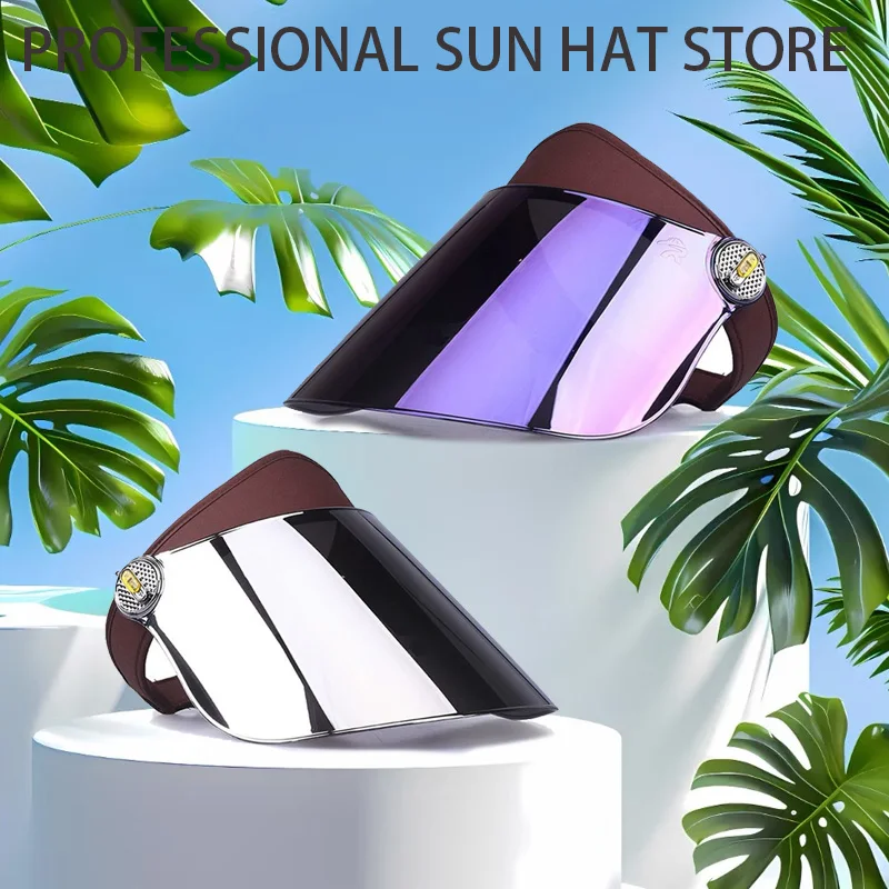 Brown Beach Hat Women Female Elegant Women's Wide Brim Cap for Men Full Cover Face Leisure Vacation Travel UV Golf Caps Big Size