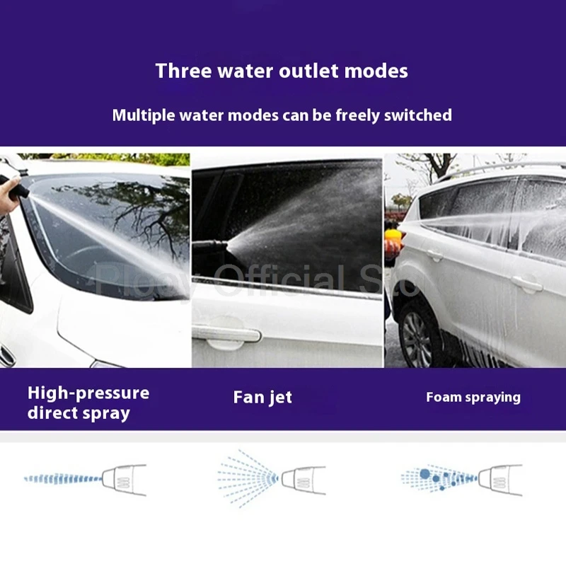 3000W Portable High Pressure Car Washer Self Priming 3 Modes Powerful Cleaning Handheld Pressure Washer for Home Use Car Yard