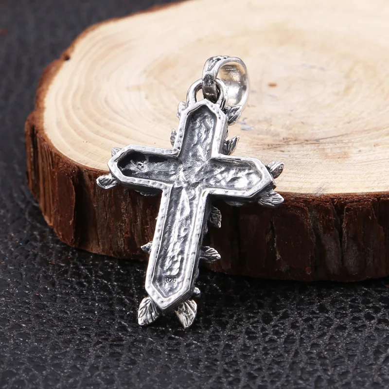 Imagem -04 - Sterling Silver Cross Pendant para Homens e Mulheres Personalizado e Elegante Retro Novo Bocai-s925