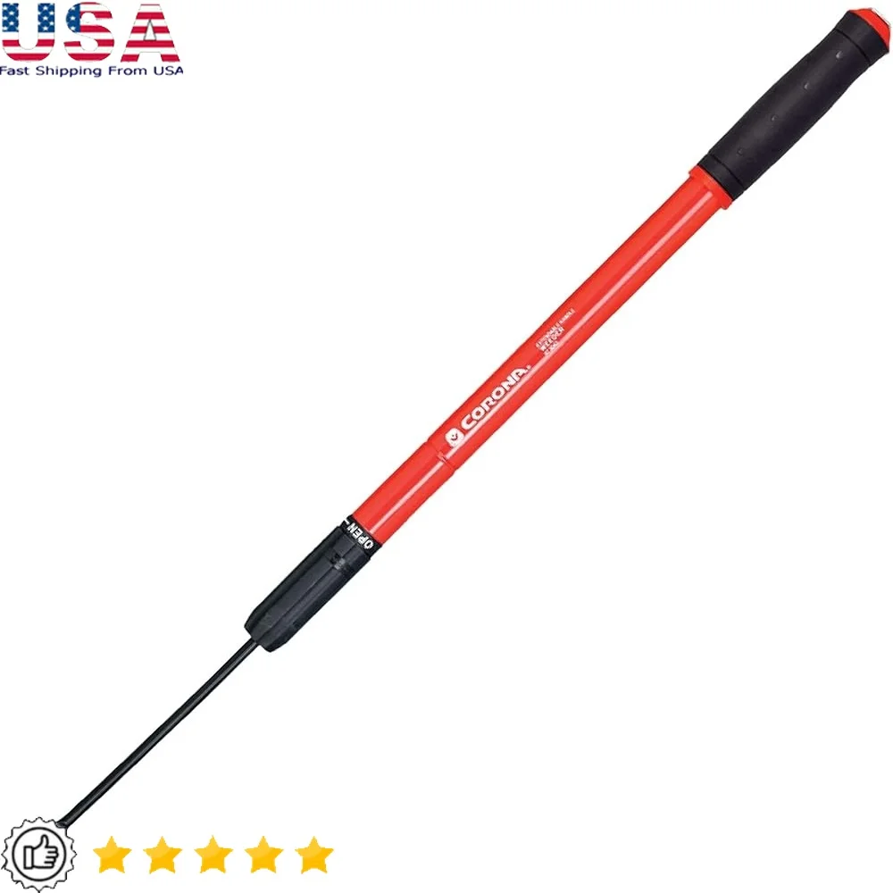 

Extendable Handle Weeder Adjustable Steel Tool Durable Head Soft Grip Lightweight Storage Ring 18 to 32 Inch Reach