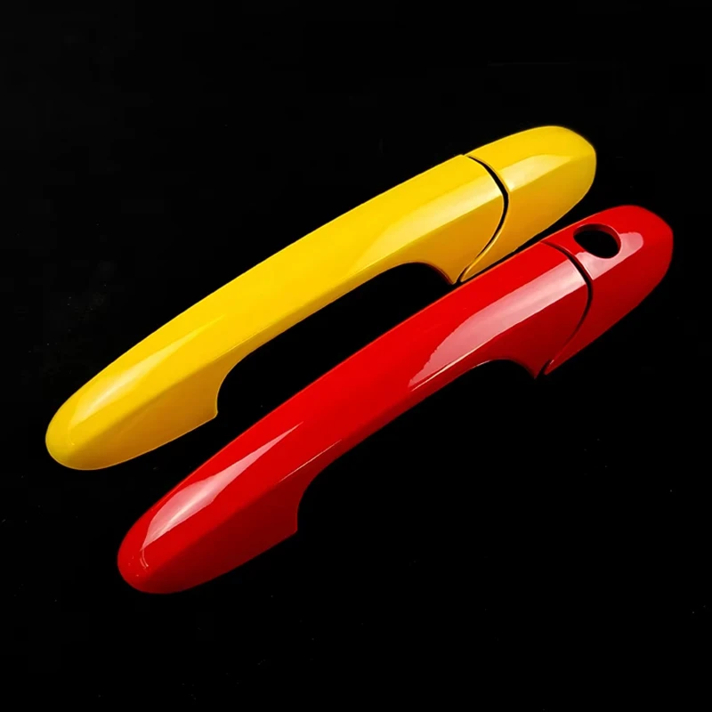 

Совершенно новый материал, крышка дверной ручки из АБС-пластика, сменная крышка бокового зеркала, глянцевая, синяя, глянцевая, красная, желтая для Fiat 500 Abarth 595 695