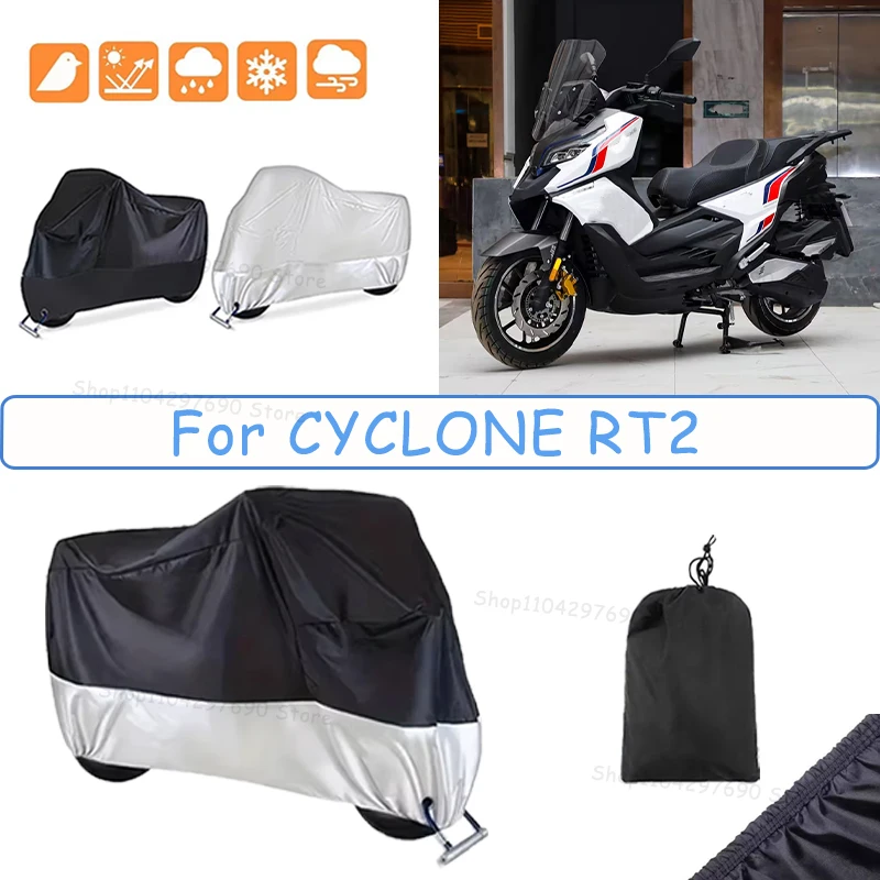 210D Oxford Motorcycle Cover Waterproof All Season UV Protection For CYCLONE RT2 Anti-Tear Windproof Motorbike Cover