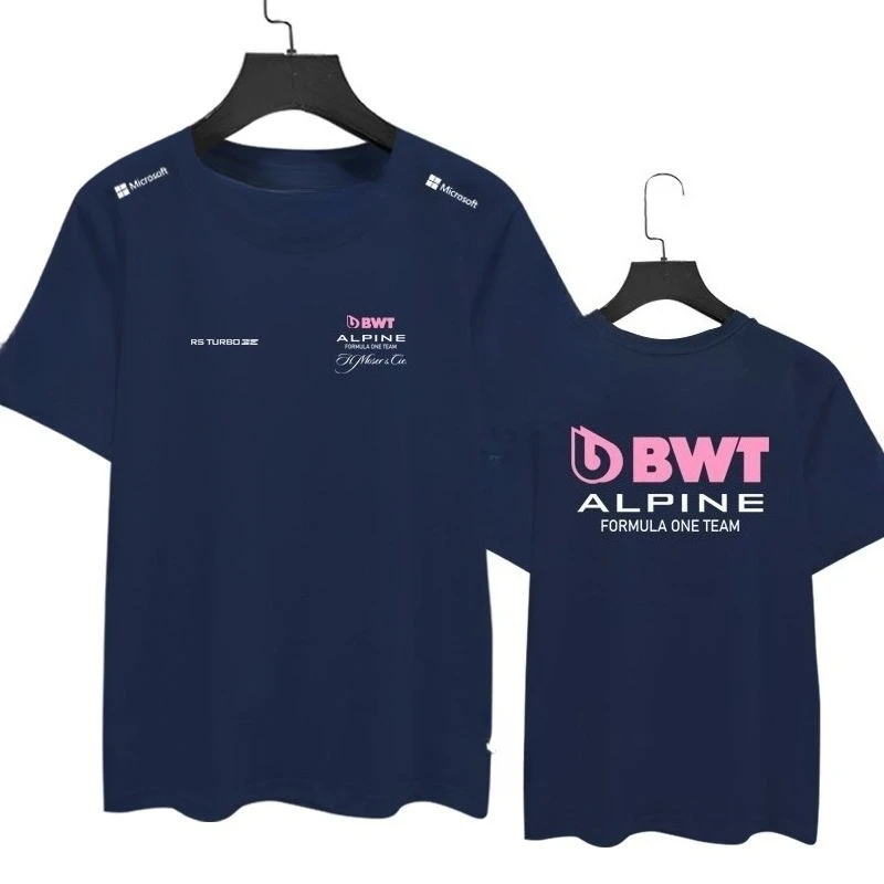 

2025 Alpine F1 Car Kit Suit Racing Suit Formula Fans Short Sleeve T-Shirt Men's Cotton Half Sleeve T-Shirt