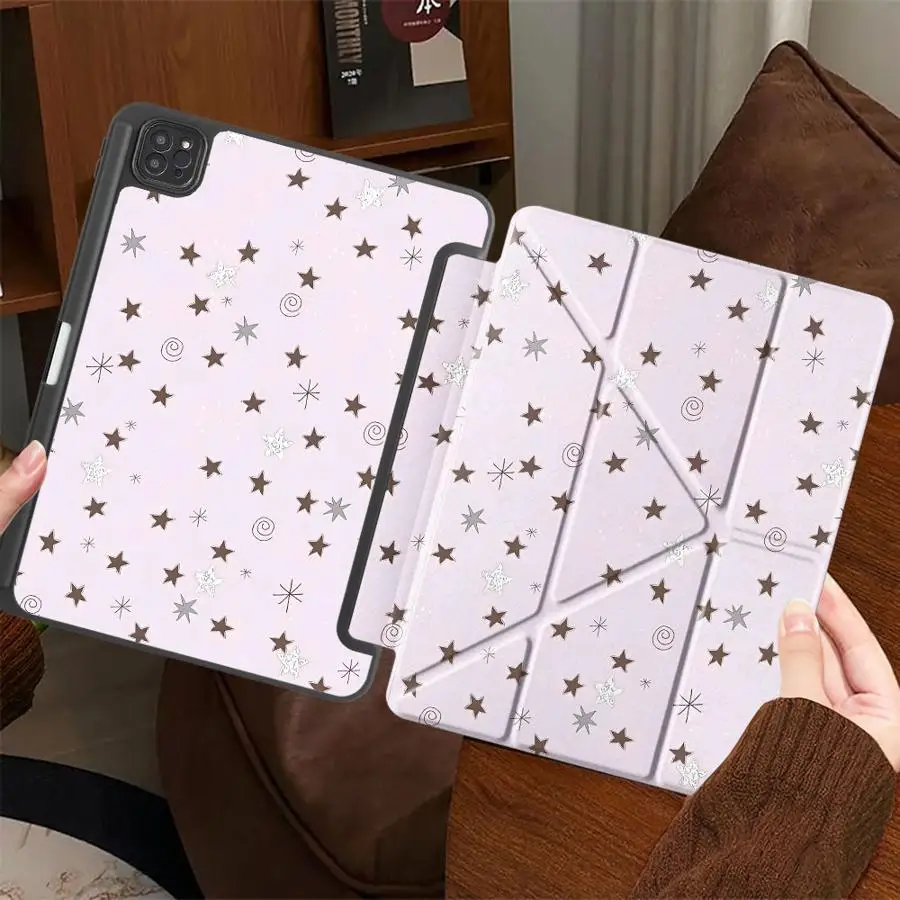 

Цветной чехол-подставка с пентаграммой для планшетов iPad Pro 2025, Mini 6, 7, Pro 11-го, 10-го, 9-го, 8-го, 7-го поколений, 12.9 дюймов, Air 4, 5, M3, M2, M4, 11 дюймов