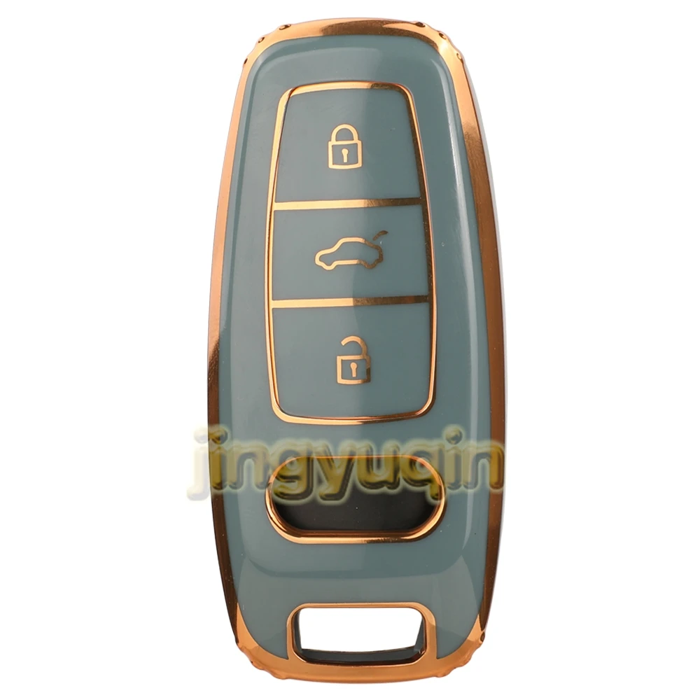 

Чехол Jingyuqin из ТПУ для Audi TT A4 A4L A5 S4 S5 S7 Q3 Q5 Q7 SQ7 TTS TFSI RS, Мягкий защитный чехол с 3 кнопками