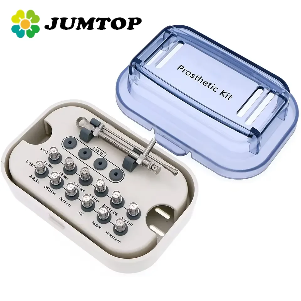 

JUMTOP Dental Implant Prosthetic Kit 10-70NCM Torque Wrench with 14Pcs Screwdrivers Universal Restoration Tool Kit