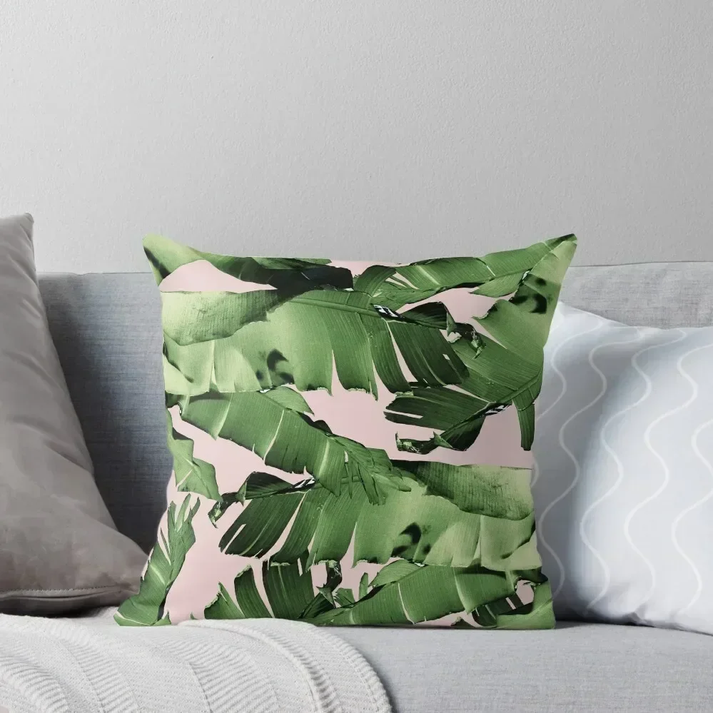 

Blush Banana Leaves Dream #8 #tropical #decor #art Throw Pillow Pillowcases For Pillows Custom Cushion pillow