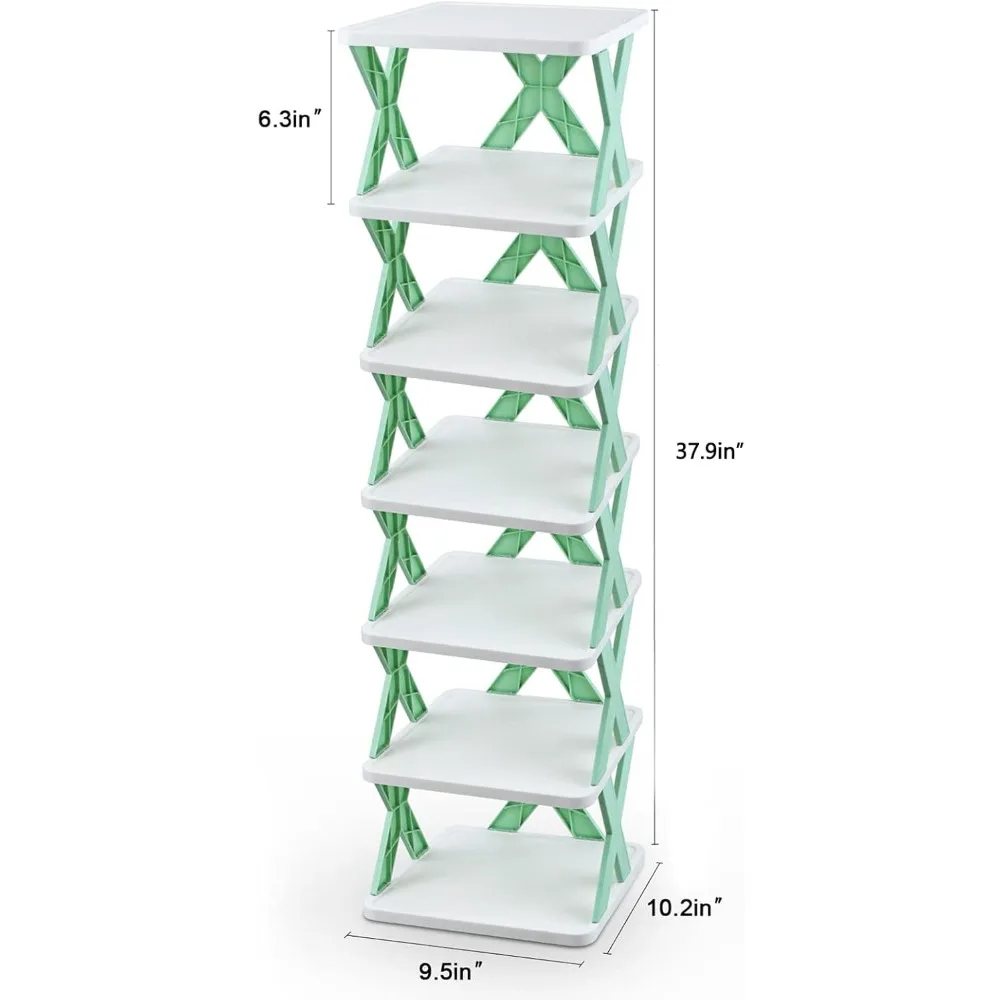Shoe Rack for Kids Door Small Spaces, Closet, and Entryway,Stackable Shoe Organizer,Slim, Stable, and Space-Saving Shoe Storage