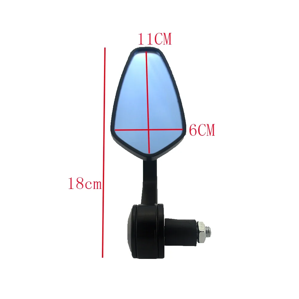 22mm Universal Lateral Rearview Mirror for Motorcycle Steering, For Yamaha FZ1 MT09 For Suzuki GSX-1000S SV650 For Kawasaki Z900 - view 4