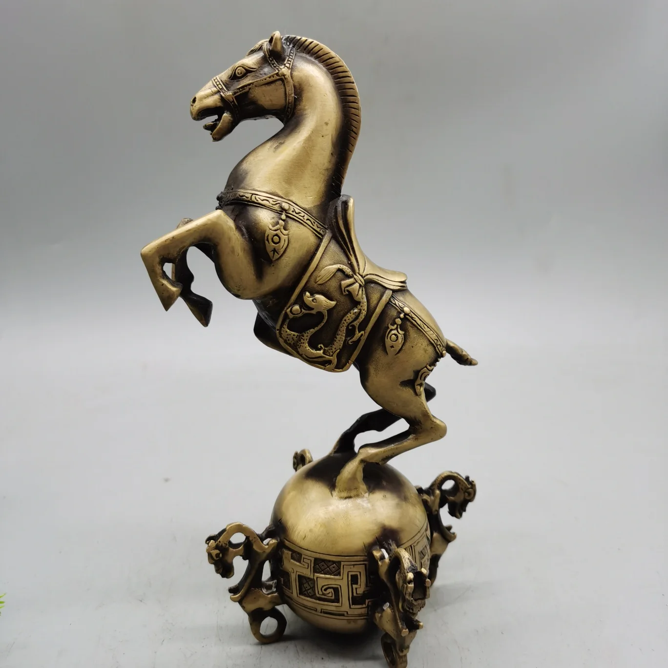 

Chinese Collect Brass Sculpture Get Rich Good Luck Horse Metal Crafts Home Decoration#4